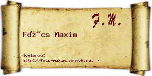 Föcs Maxim névjegykártya