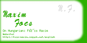 maxim focs business card